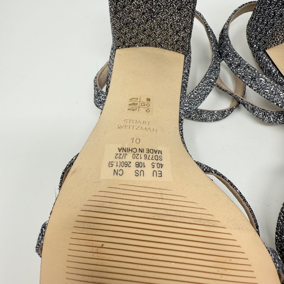 New Stuart Weitzman Starla 75 Block Heel Sandal In Gunmetal Sz 10 - Picture 12 of 12